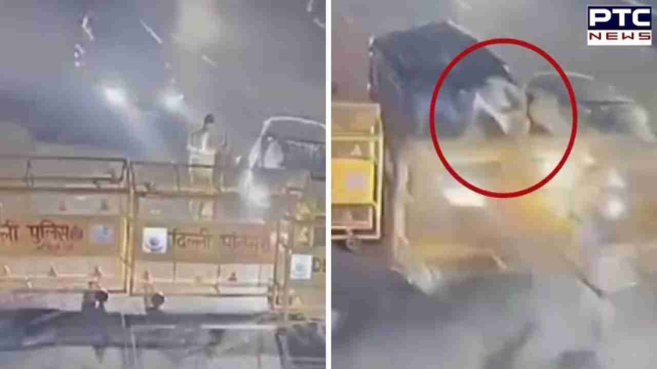 Watch visuals: Delhi traffic cop flings into air after speeding SUV hits him at Connaught Place in Delhi