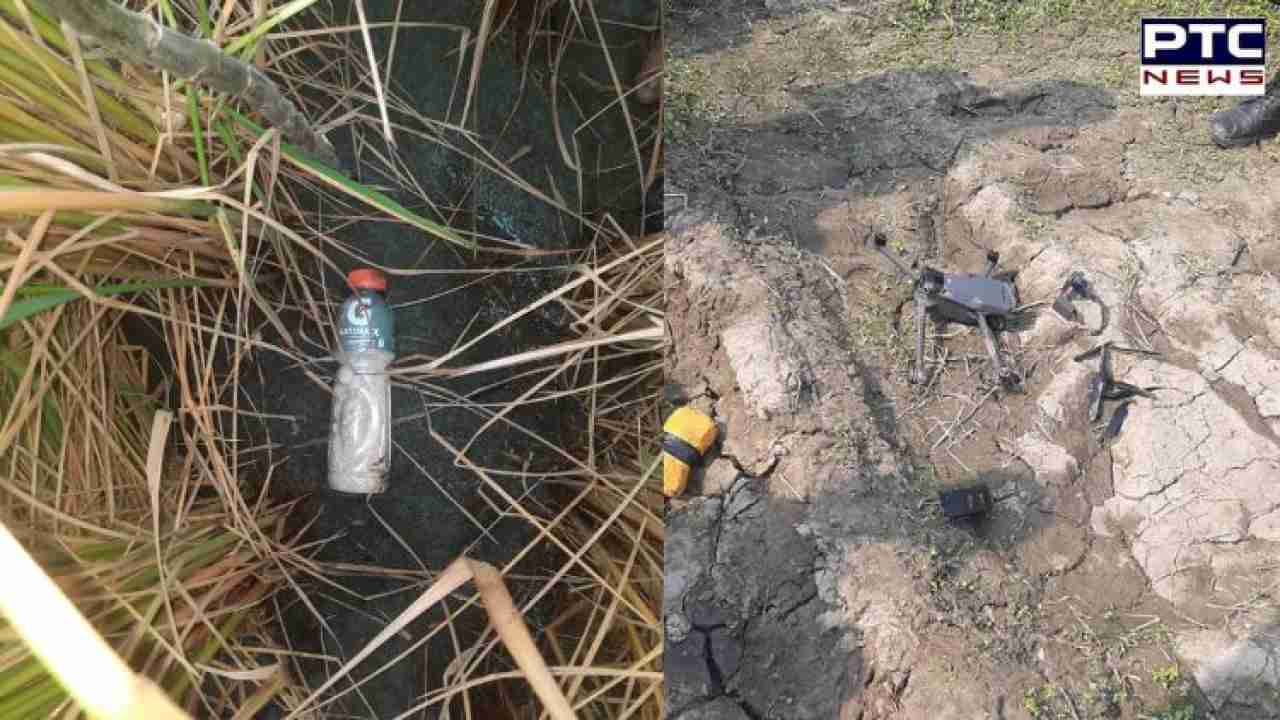 BSF, Punjab Police recover Pakistani drone and heroin from Tarn Taran in two different joint search ops
