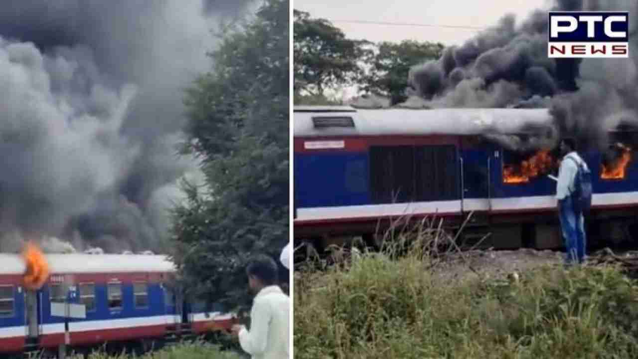 WATCH | Massive fire breaks out in 5 coaches of train in Maharashtra