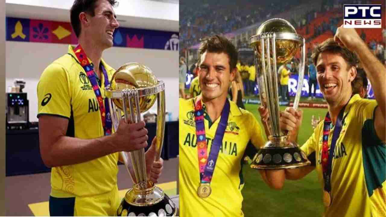 Ahmedabad Australian cricket captain Pat Cummins poses with World Cup