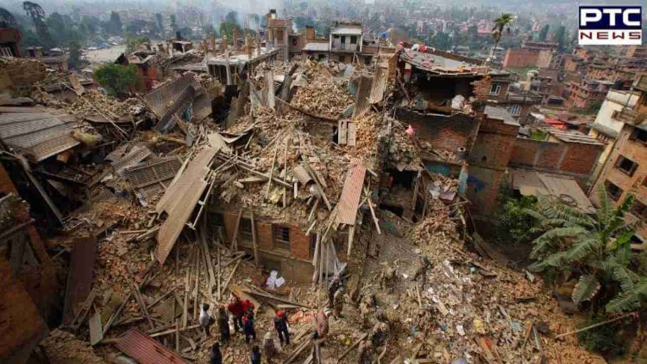 Nepal Earthquake Houses Flattened Building Collapsed People