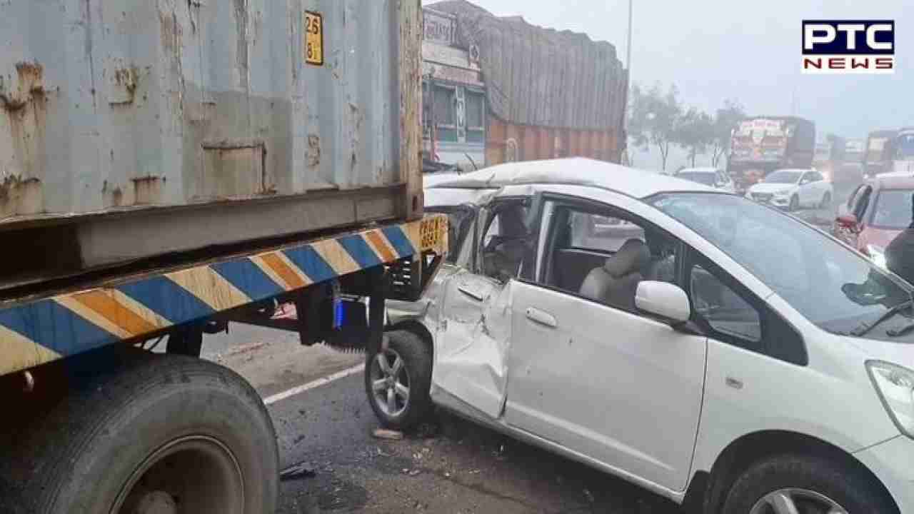 Multiple vehicles collide in Punjab's Khanna due to fog