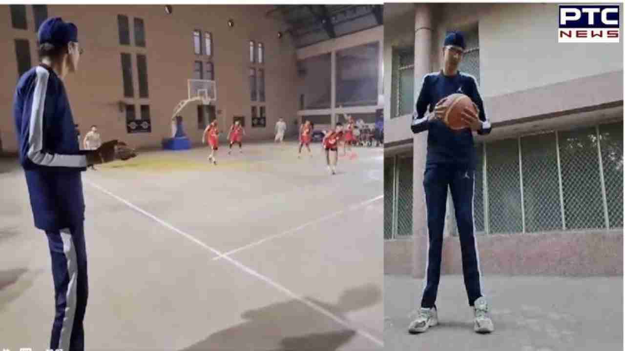 Punjab: 15-year-old basketball player Jagmeet Singh makes waves with his remarkable height | Check Video