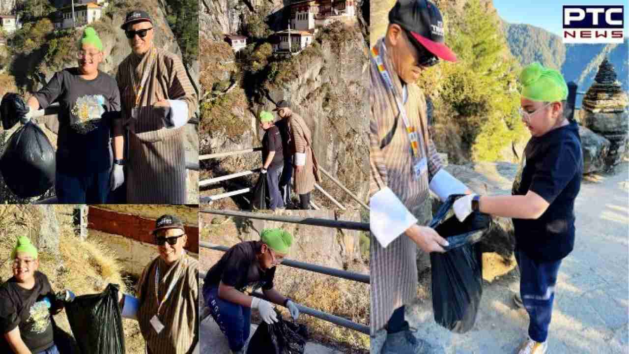 Sikh youth Rehras Singh Kukreja's environmental 'sewa' on Bhutan's Tiger’s Nest Trail | Watch Video