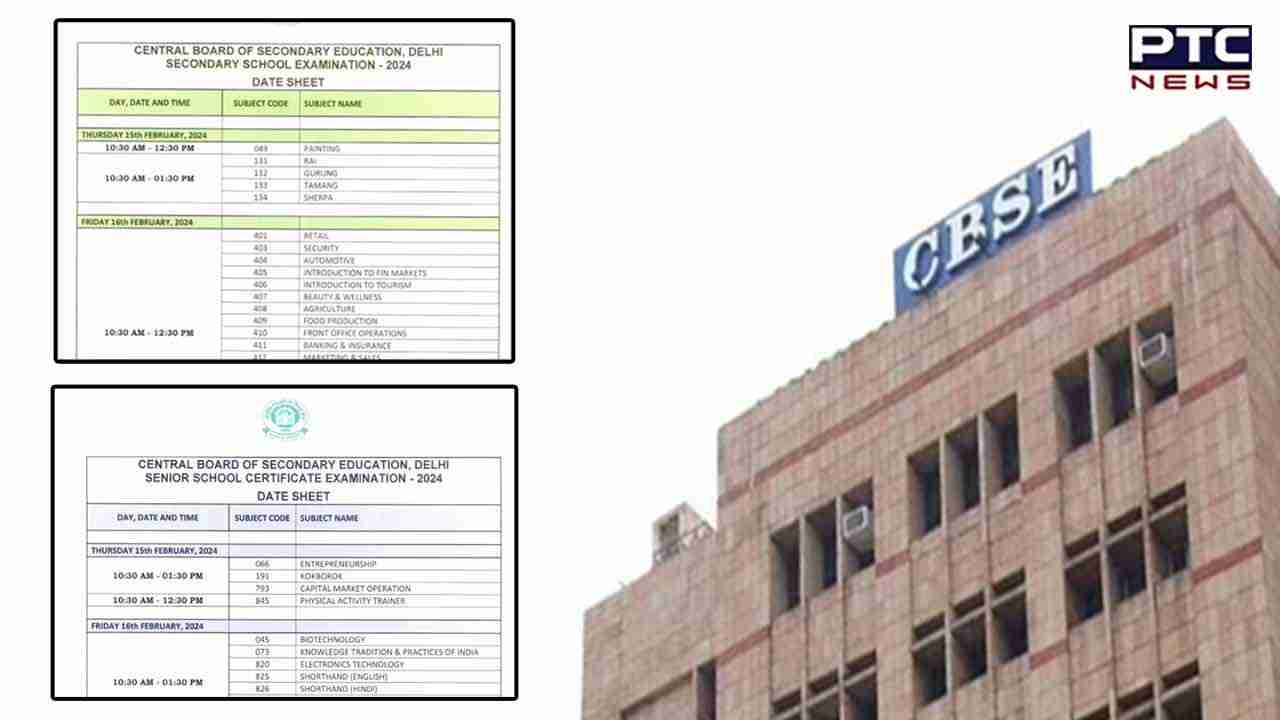 CBSE Board Date Sheet 2024: CBSE ਬੋਰਡ ਦੀ 10ਵੀਂ ਅਤੇ 12ਵੀਂ ਦੀ ਪ੍ਰੀਖਿਆ ਦੀ ਡੇਟਸ਼ੀਟ ਜਾਰੀ, ਜਾਣੋ ਪੂਰੀ ਜਾਣਕਾਰੀ..