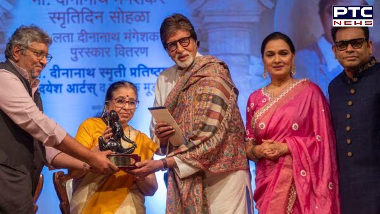Amitabh Bachchan receives Lata Deenanath Mangeshkar Award 2024
