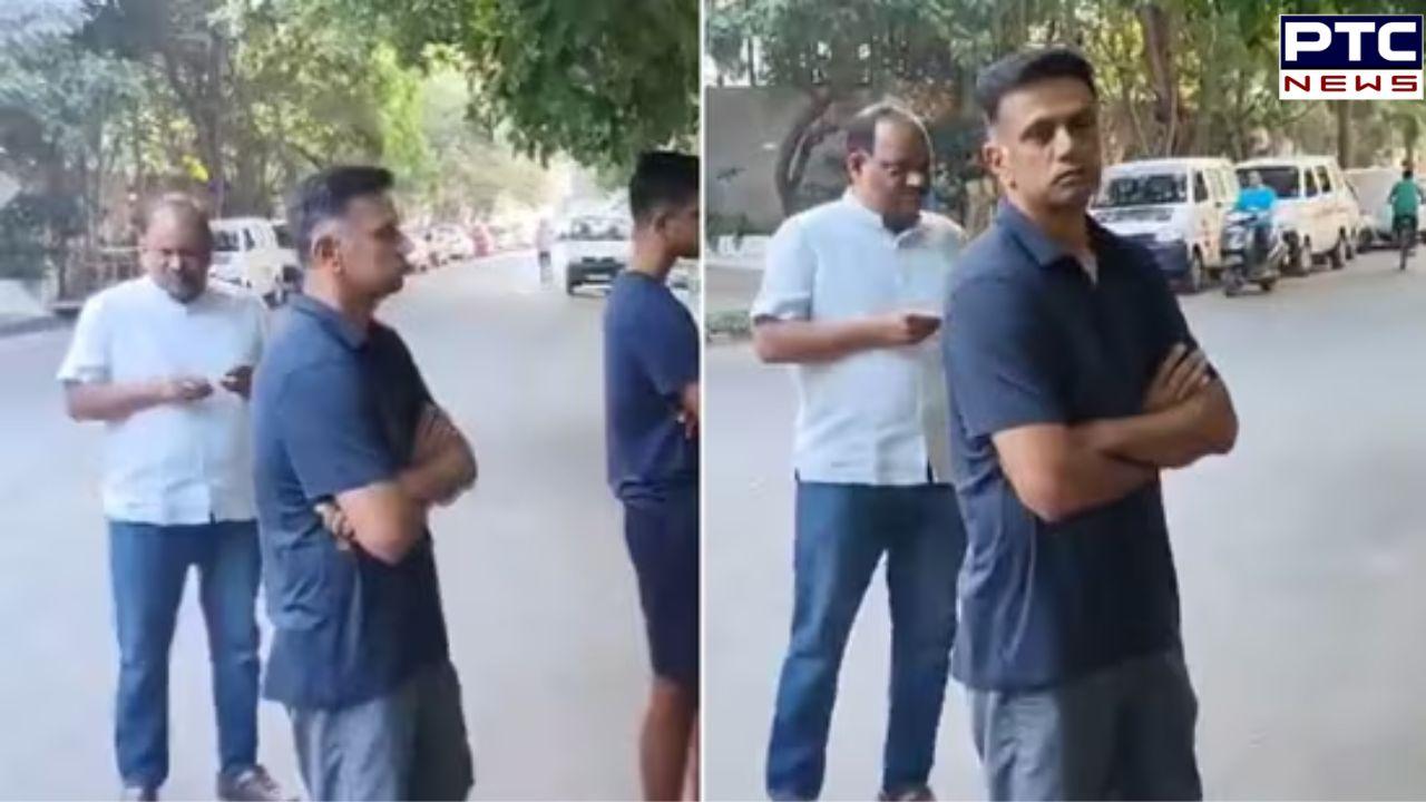 Rahul Dravid's queueing to vote in Bengaluru epitomises simplicity | Watch Video