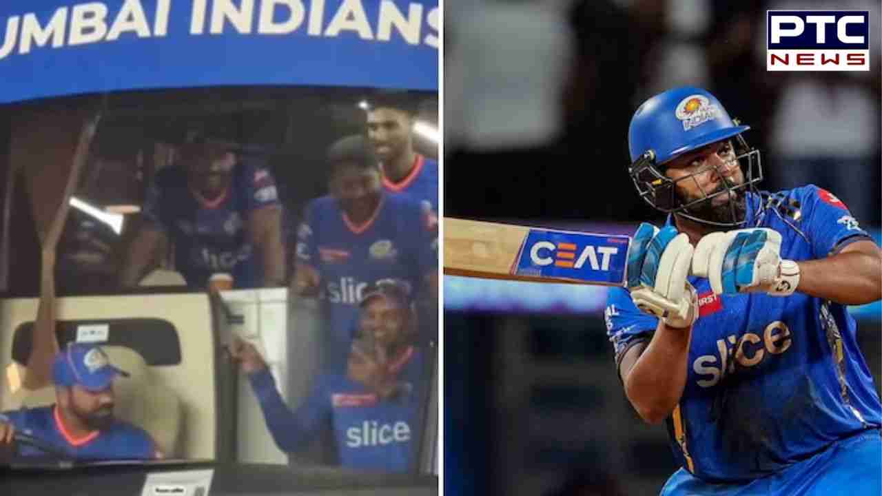 Rohit Sharma takes the wheel of MI's bus amidst fan cheers; Watch viral video