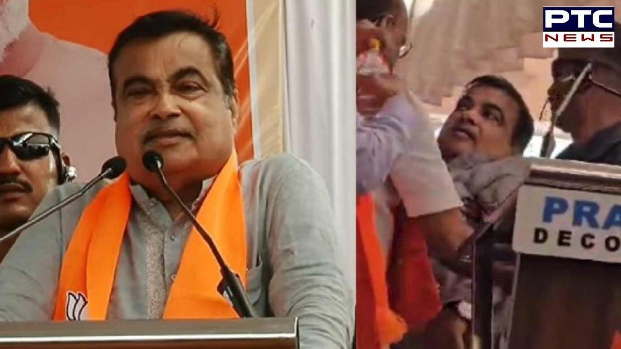 Maharashtra: Union Minister Nitin Gadkari faints on stage during speech at rally | Watch Video