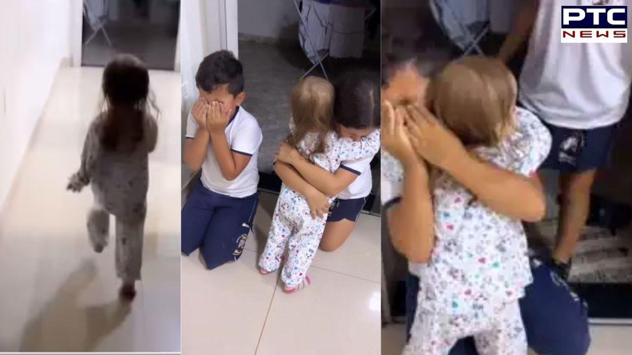 Siblings love | Cancer-stricken girl reunites with siblings after 2 weeks, viral video will make you cry