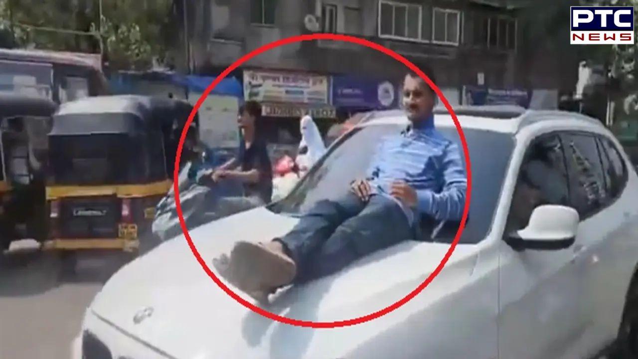 Teenager drives father's BMW in Mumbai with man on bonnet; video goes viral