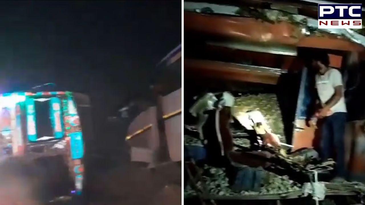 UP: 11 killed, 10 injured after loaded truck overturns on bus carrying devotees