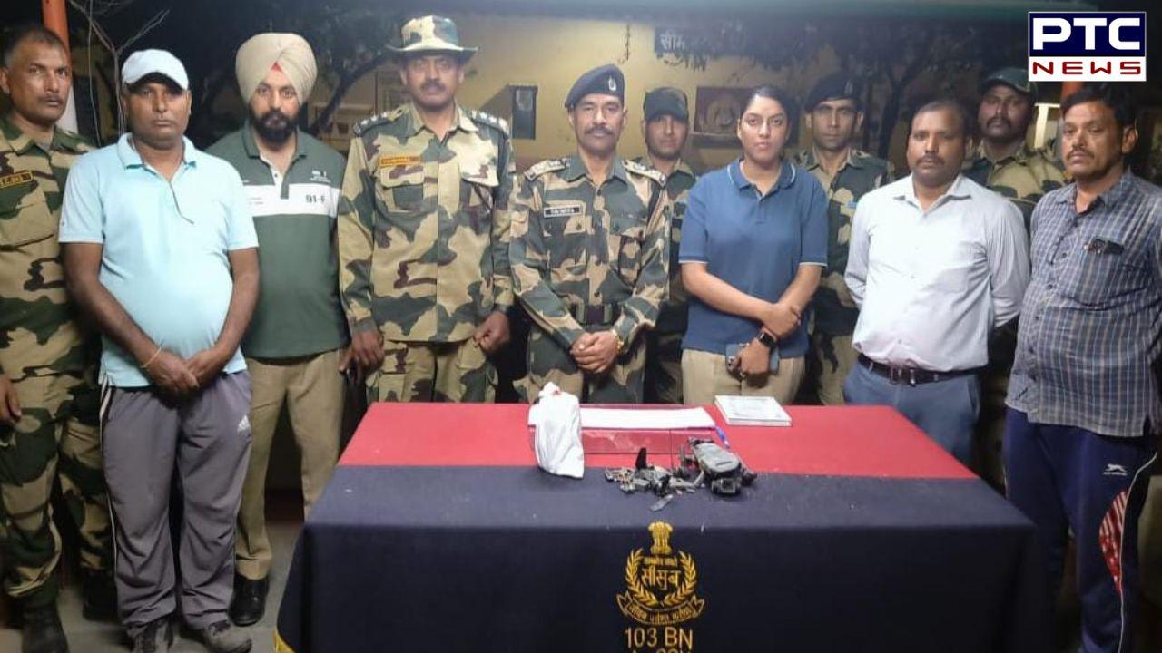 BSF and Punjab police recover drone carrying suspected heroin in Tarn Taran district