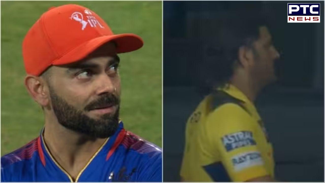Virat Kohli searches for MS Dhoni after a distraught MSD declines to shake hands with RCB players
