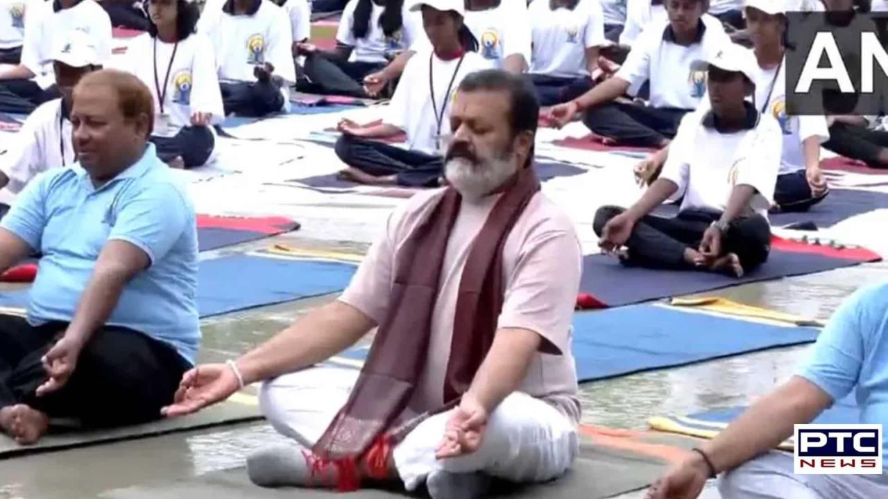 Celebrities from Suresh Gopi to Vidya Malavade participates in International Yoga Day