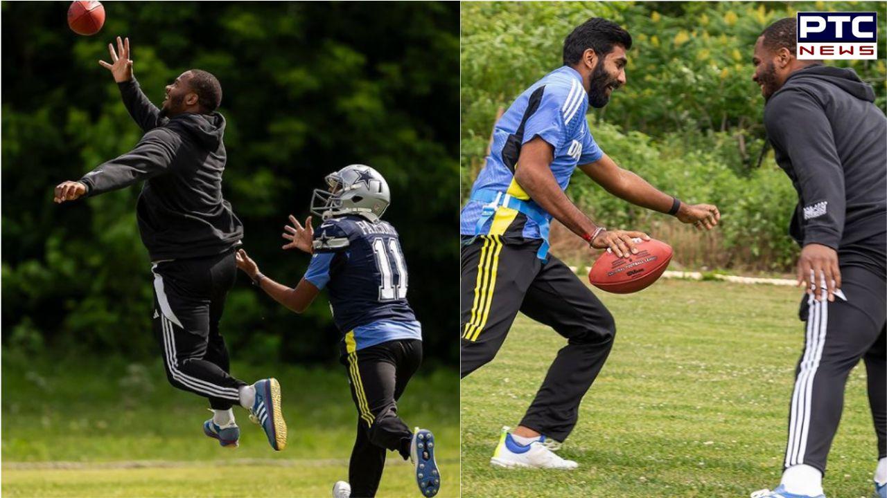 Delightful fusion of cricket and American football: Jasprit Bumrah, Micah Parsons take a crack at each other’s sports