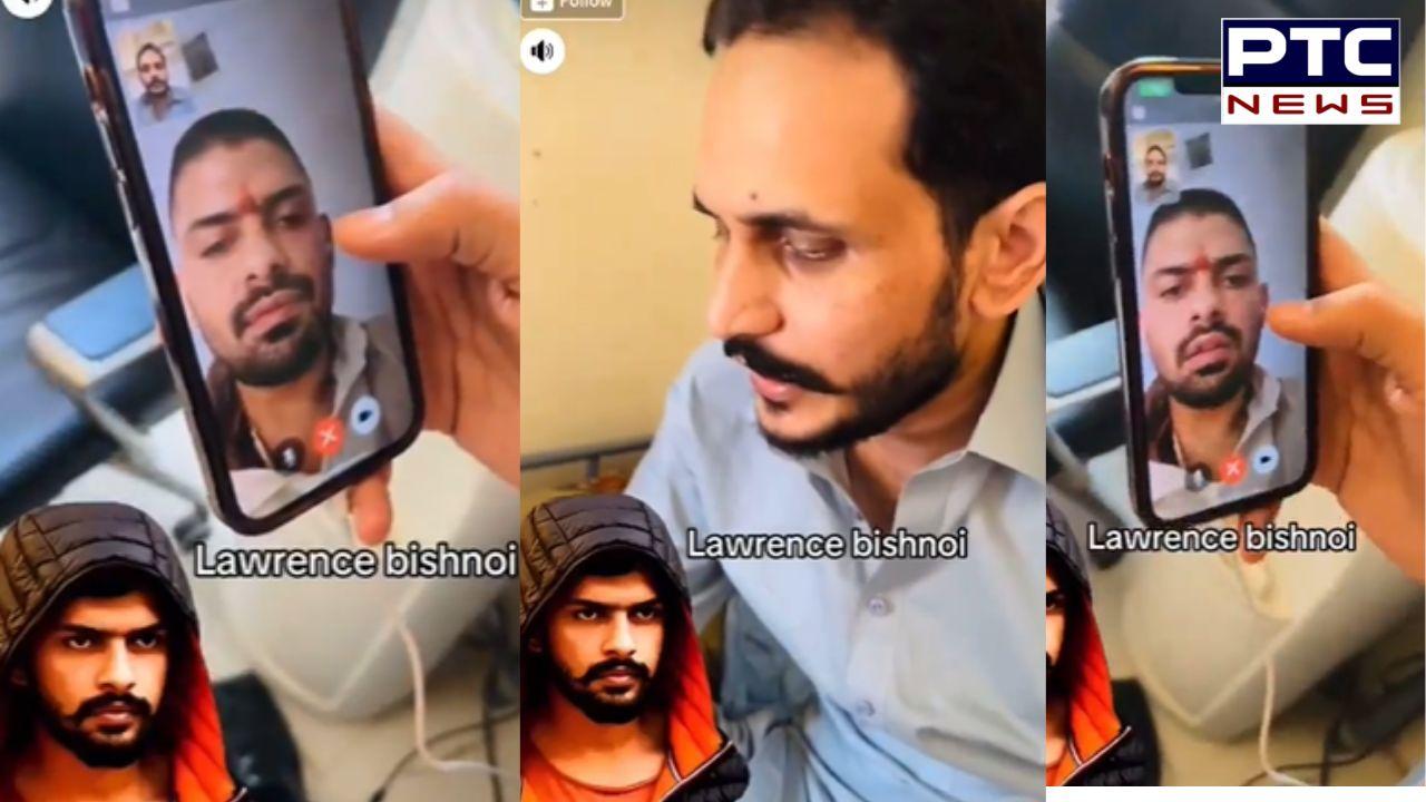 New viral video shows Gangster Lawrence Bishnoi makes video call to Pakistani don Bhatti, wishes 'Eid Mubarak'