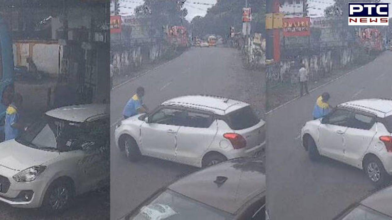 ‘Asked to pay’: Police driver booked for driving car with petrol staff on bonnet at Kannur petrol pump