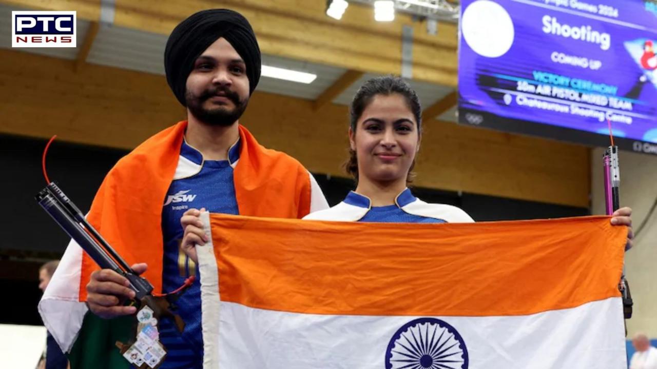 Paris Olympic 2024: Manu Bhaker and Sarabjot Singh win bronze in 10m air pistol mixed team event