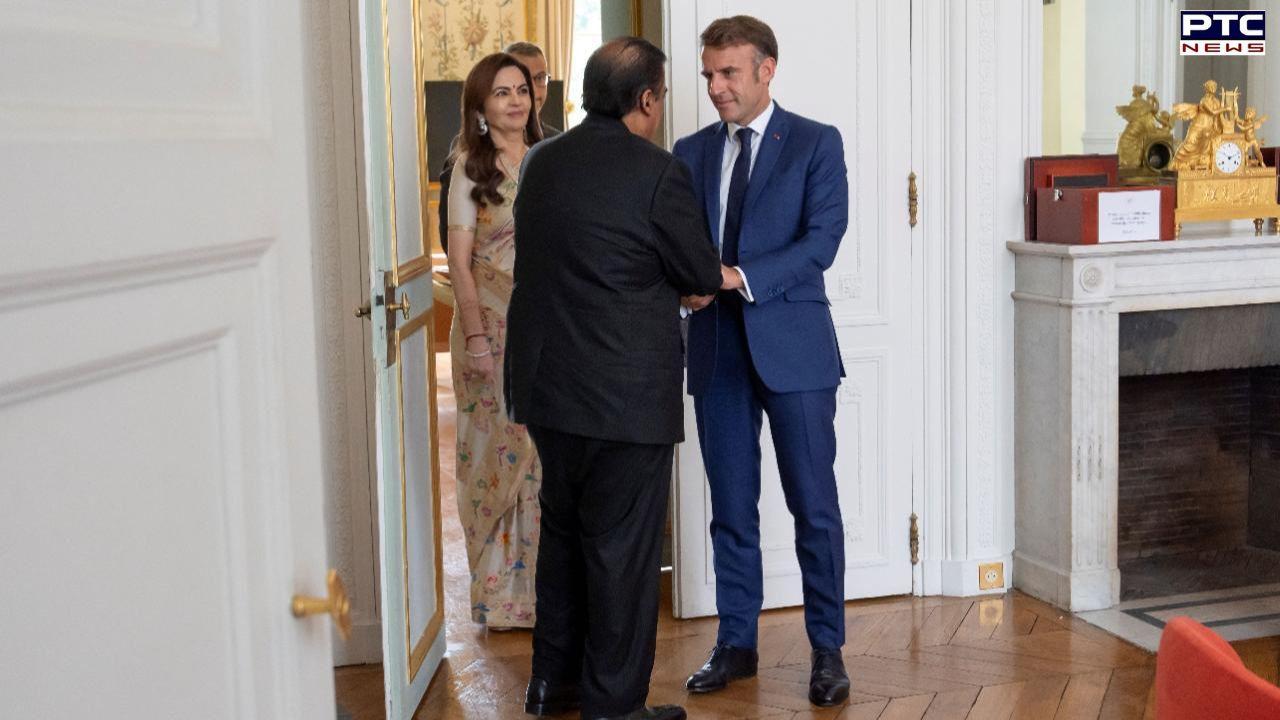 Nita, Mukesh Ambani meet French President Macron in Paris