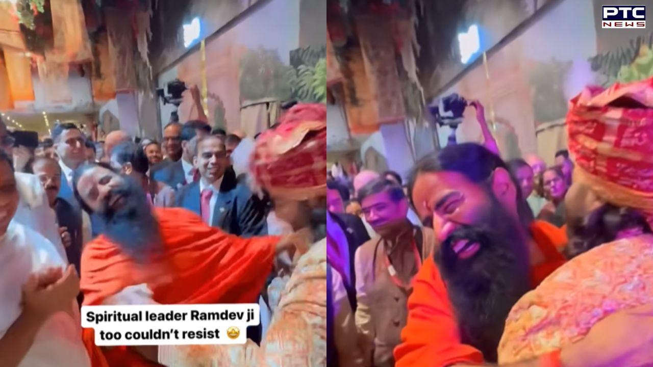 WATCH | Baba Ramdev dances with groom Anant Ambani during wedding festivities