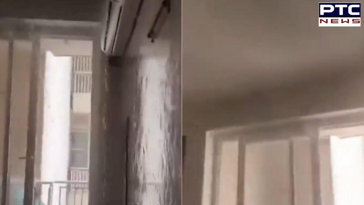 Delhi Rains: Luxurious apartment in Noida flooded as massive rainfall turns fire sprinkler into fountain| WATCH VIDEO