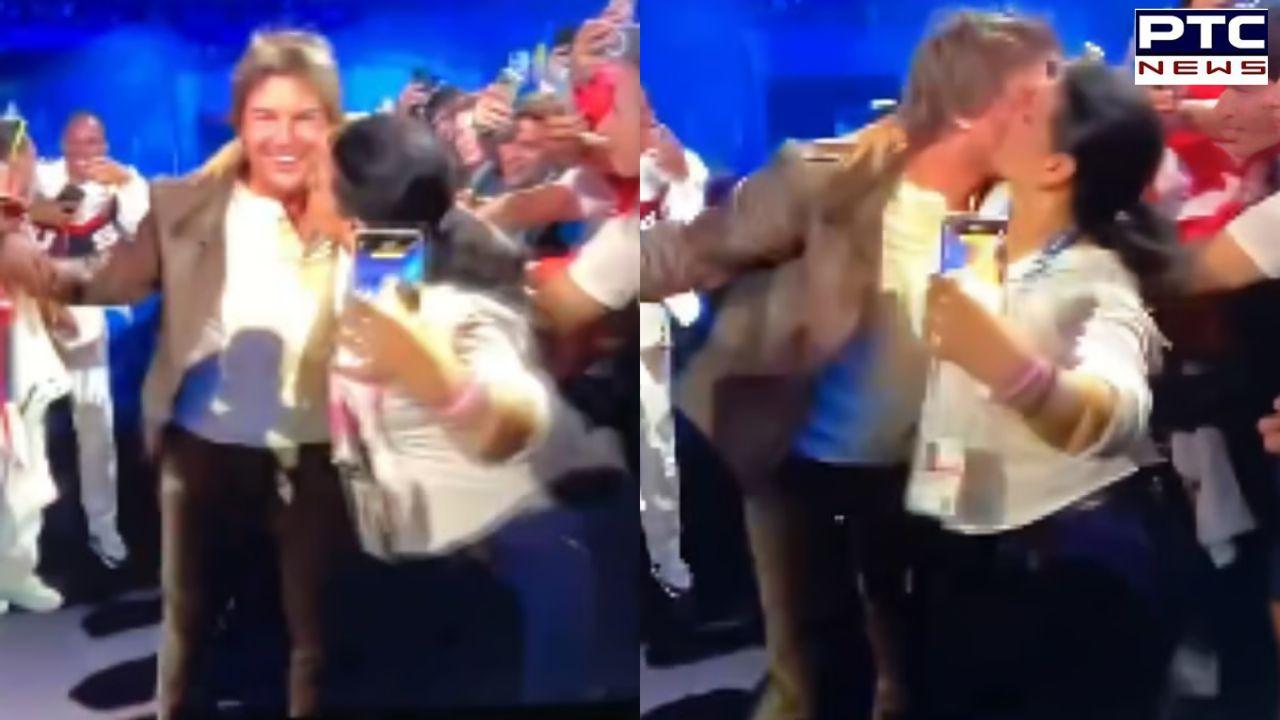 Tom Cruise’s fan forcefully grabs and kisses him at Paris Olympics closing ceremony; video sparks outrage