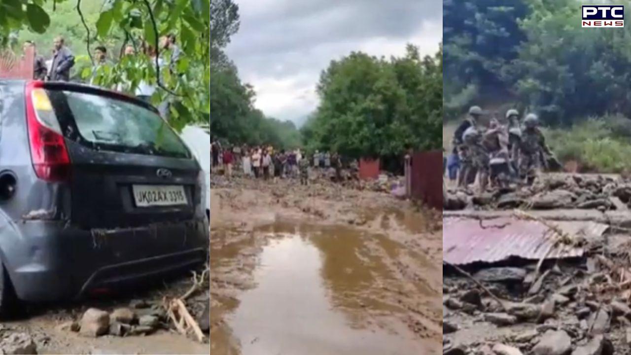 WATCH | Cloudburst hits Jammu Kashmir's Cherwan Kangan area, vehicles buried