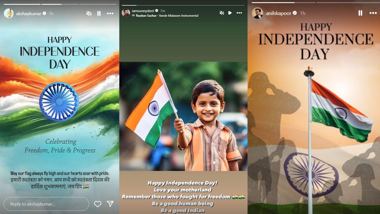 Independence Day 2024: Bollywood celebs extend greetings on 78th Swatantrata Diwas