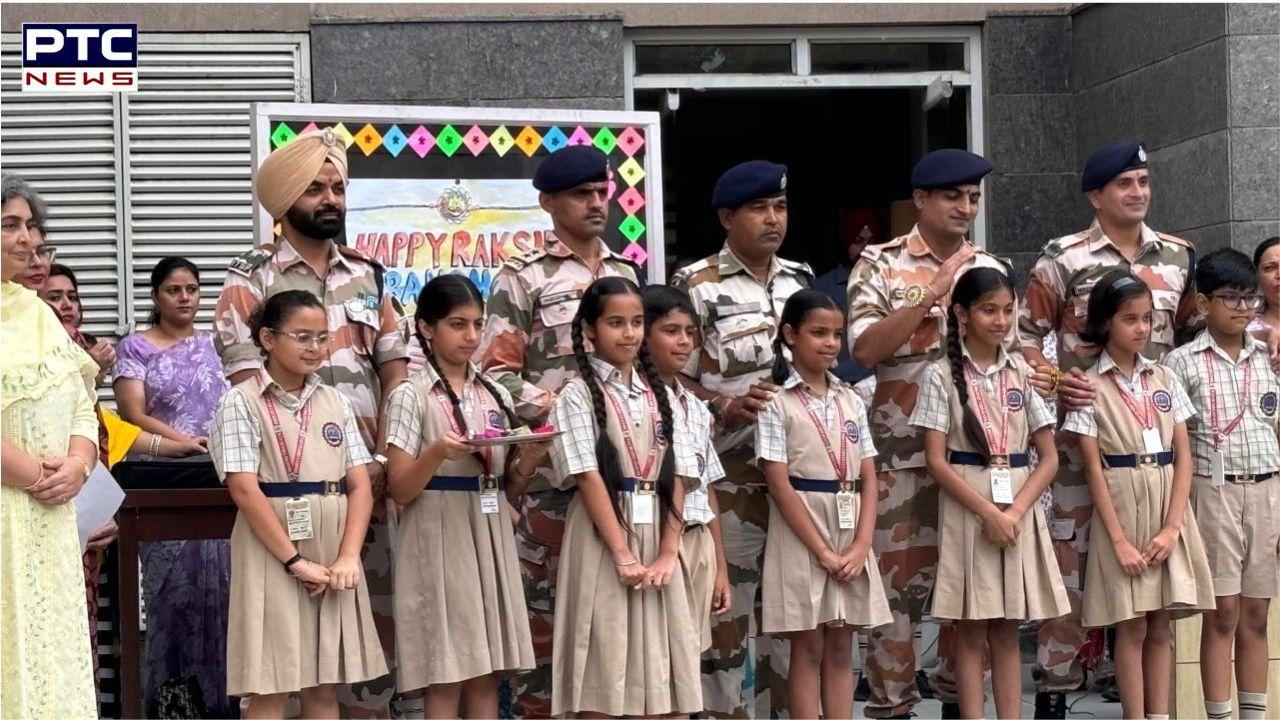 Bhavan Vidyalaya Junior students celebrate Rakshabandhan with ITBP jawans