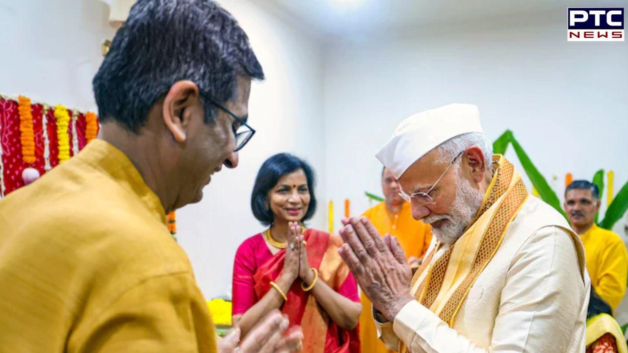 PM Modi attends Ganpati Puja celebrations at CJI Chandrachud’s residence; Opposition react