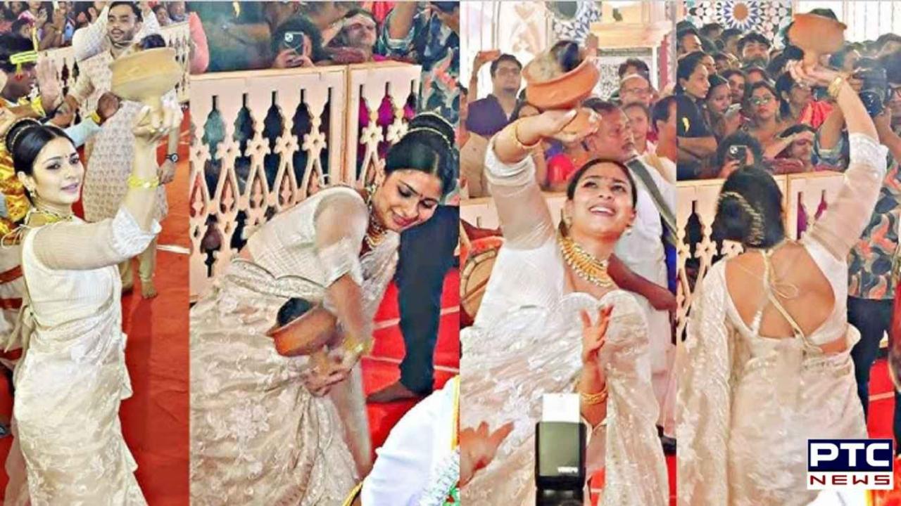 Durga Puja 2024: Tanishaa Mukerji's captivating dhunuchi dance ignites festive spirit!