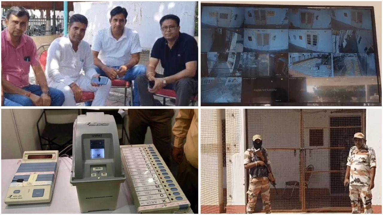 हरियाणा में EVM स्ट्रांग रूम के लिए 3 लेयर की सुरक्षा, CCTV से निगरानी, उम्मीदवारों के समर्थकों ने भी लगाए तंबू, देखें तस्वीरें