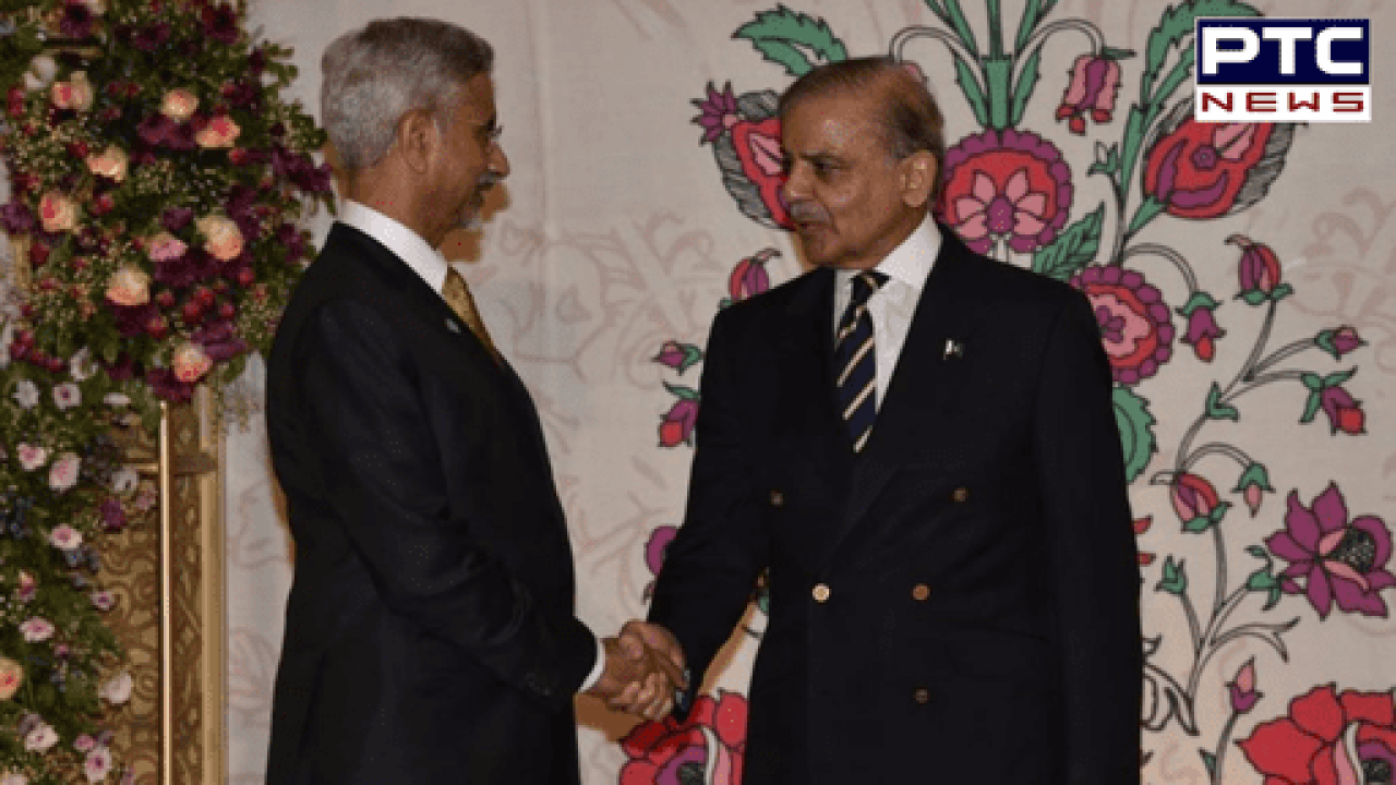 Jaishankar lands in Pakistan, Sharif shake hands at SCO dinner