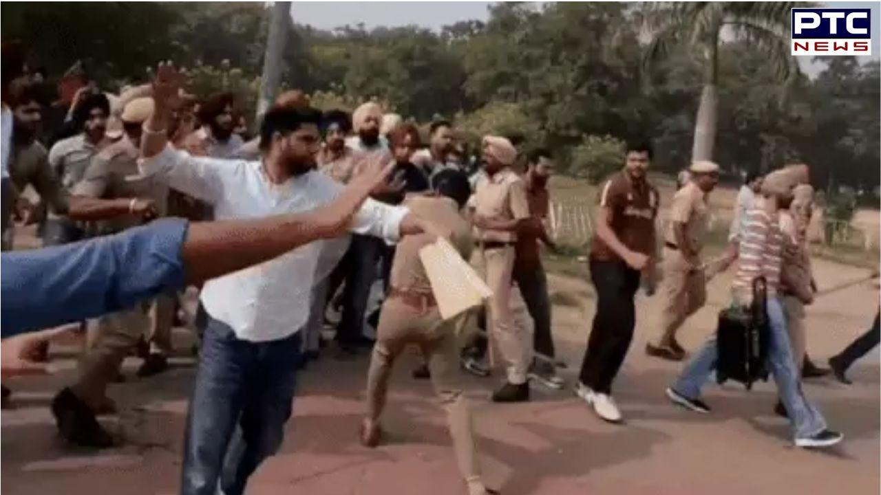 Police lathi charge on students protesting Senate election delay at Panjab University in Chandigarh