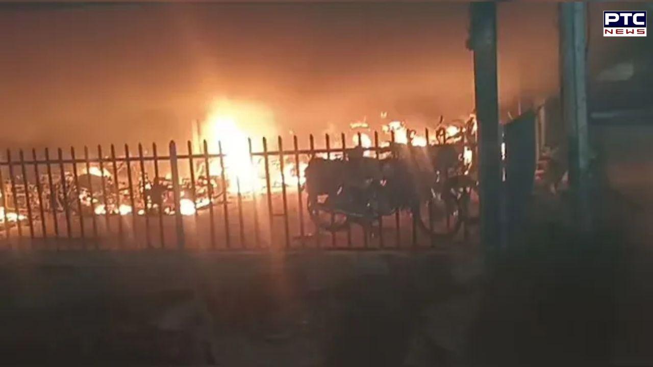 Massive fire at parking area of Varanasi railway station, over 200 vehicles charred