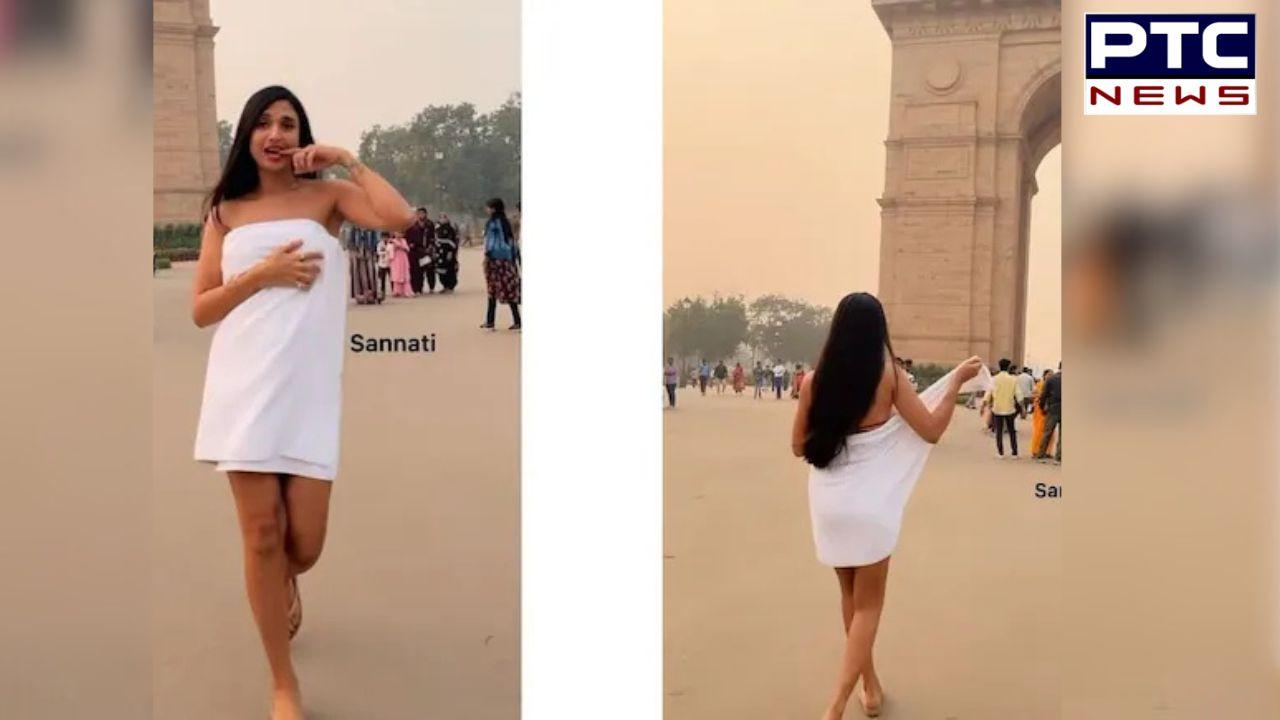 Girl Dance In Towel : ਸਿਰਫ ਤੌਲੀਆ ਪਾ ਕੇ ਮਾਡਲ ਨੇ ਇੰਡੀਆ ਗੇਟ ਅੱਗੇ ਕੀਤਾ ਡਾਂਸ, VIDEO ਦੇਖ ਕੇ ਲੋਕਾਂ ਨੂੰ ਆਉਣ ਲੱਗੇ ਪਸੀਨੇ