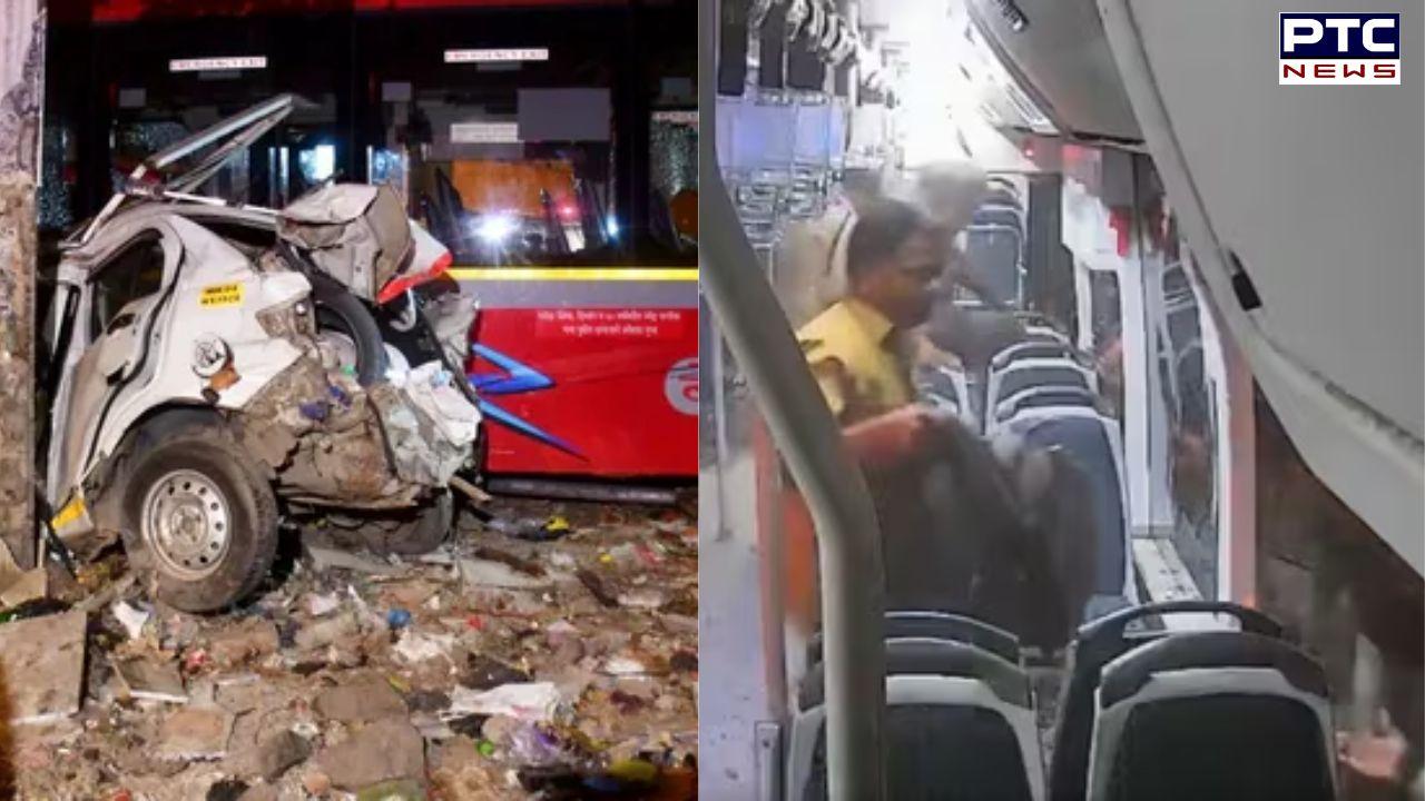 Mumbai bus accident CCTV: Driver grabs bags, jumps out of the window after accident