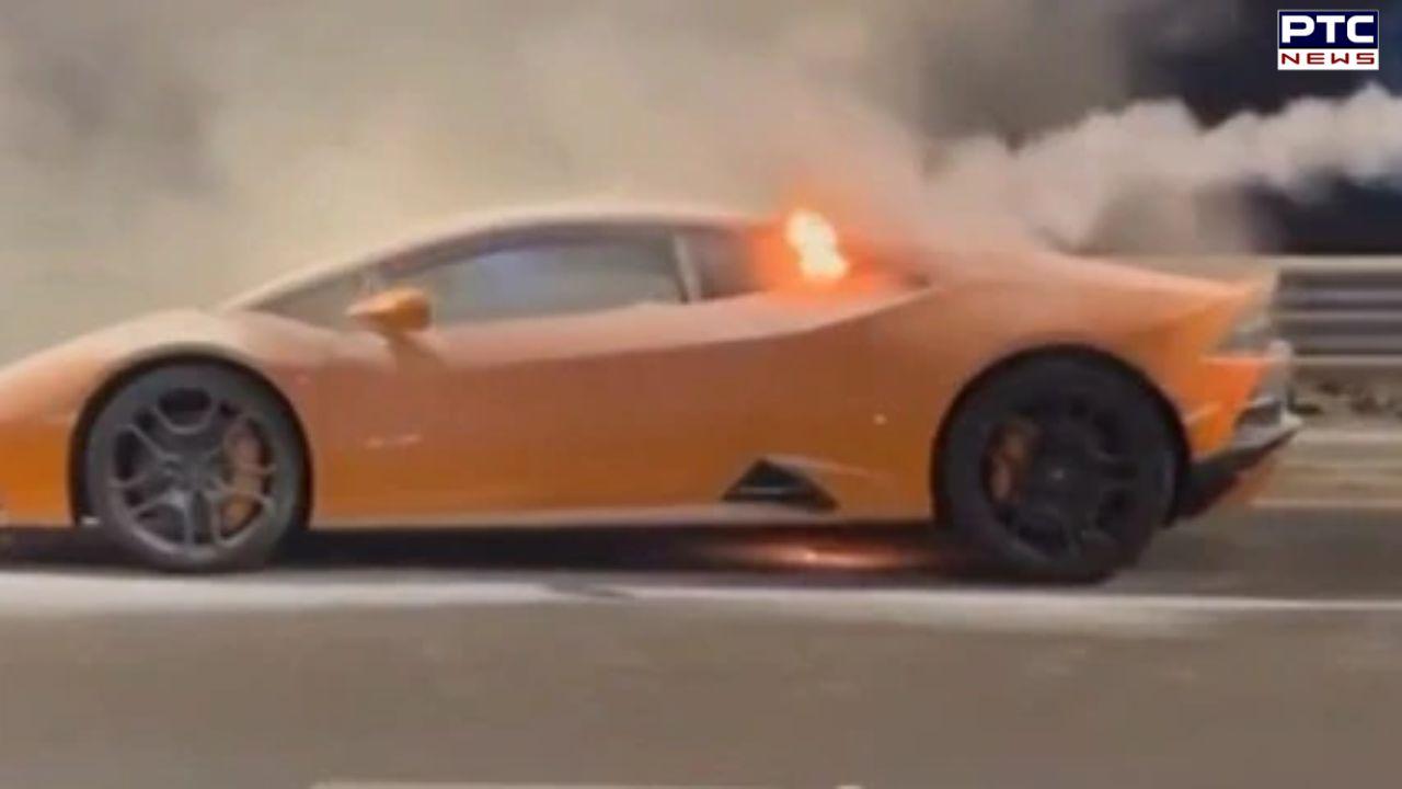 Mumbai: Moving Lamborghini goes up in flames, Industrialist raises concerns over safety