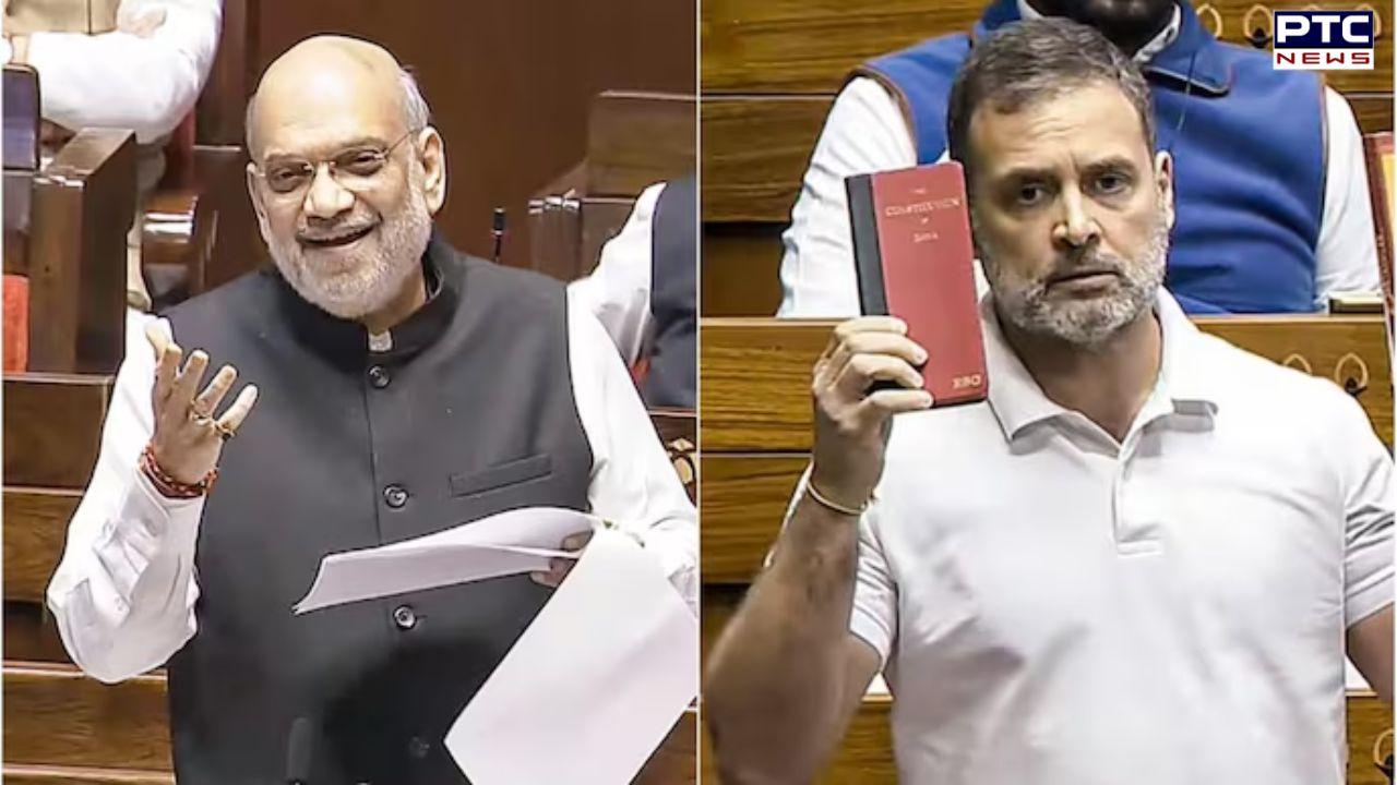 Gandhi vs Shah on constitution: Congress MPs launch protest against Amit Shah's remarks over constitution debate