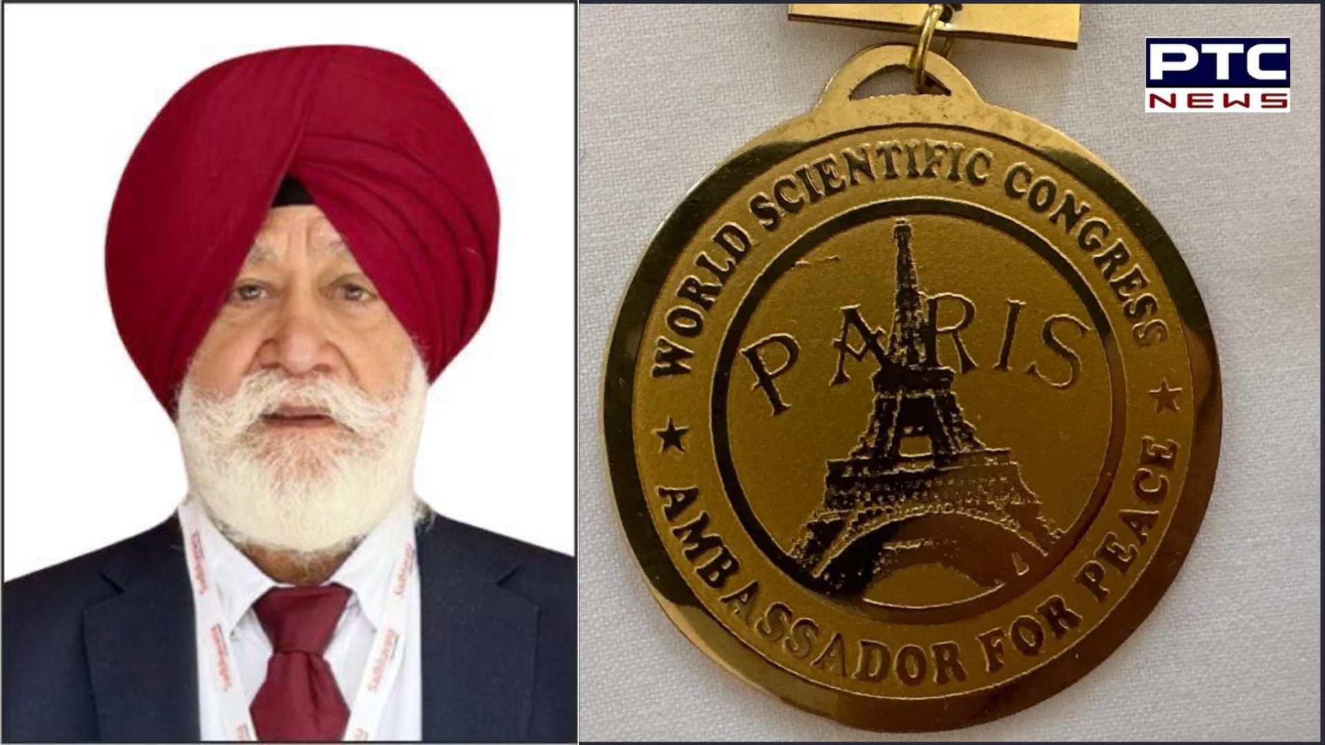 ਡਾ: ਓਬਰਾਏ ਨੂੰ ਪੈਰਿਸ 'ਚ ਕੌਮਾਂਤਰੀ 'ਸ਼ਾਂਤੀ ਦੂਤ' ਪੁਰਸਕਾਰ ਤੇ ਪਾਸਪੋਰਟ ਨਾਲ ਨਿਵਾਜਿਆ