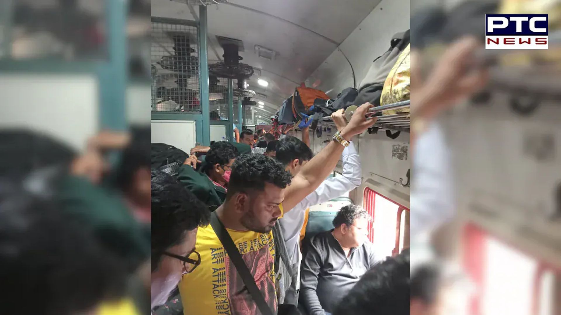 Confirmed ticket holder stands throughout train journey