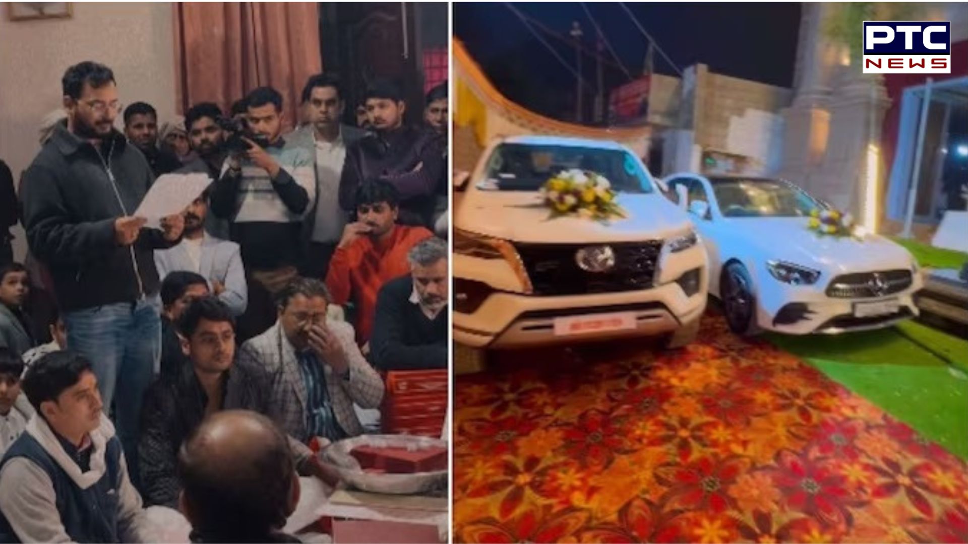 Noida viral wedding: Dining table, Mercedes, Fortuner and 1.25-kg gold gift exchange stuns Internet | Watch Video