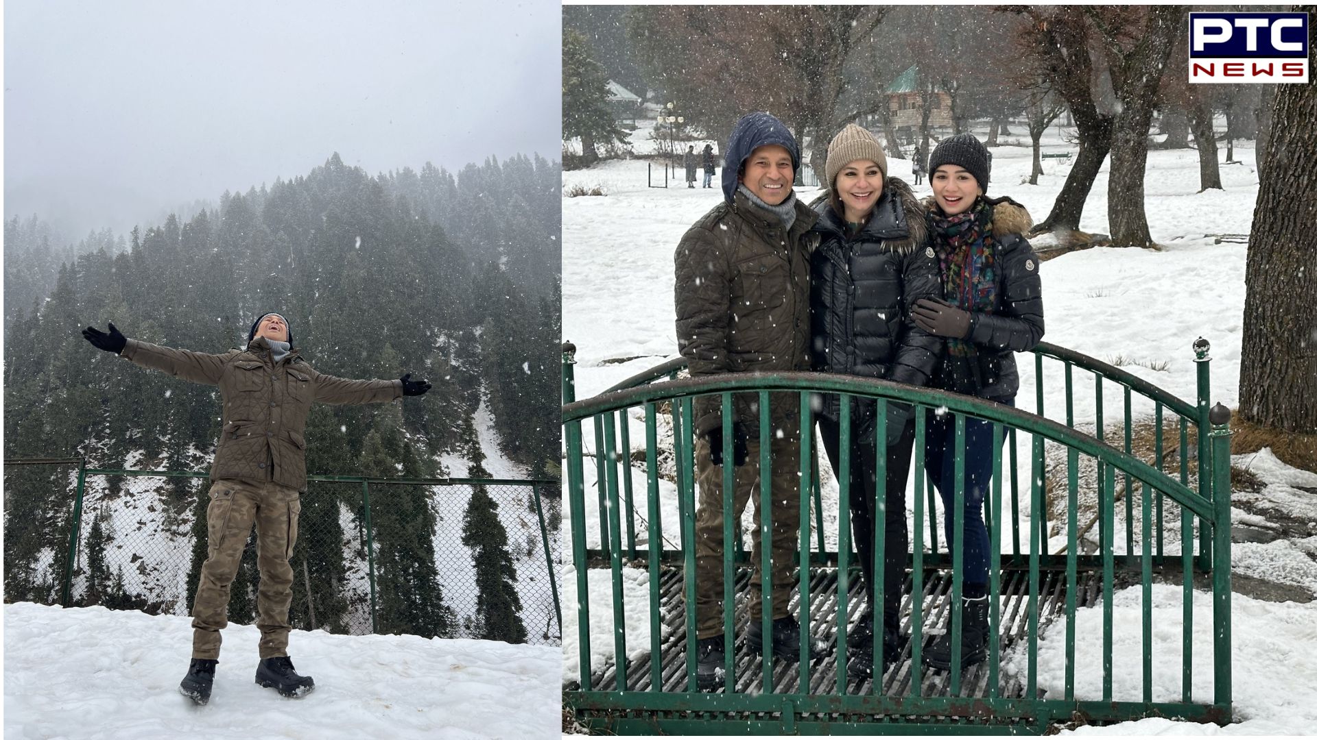 Sachin Tendulkar enjoys Kashmir sojourn and snowfall | See Pics