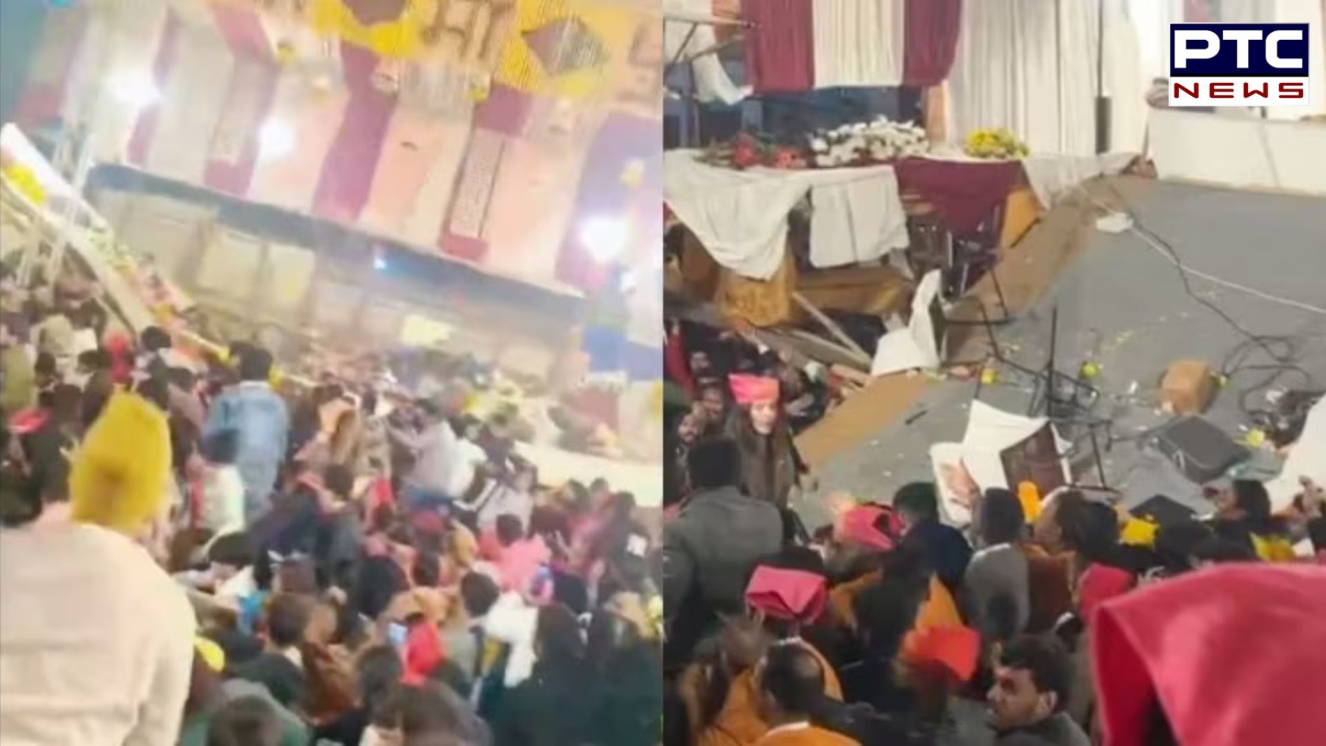 दिल्ली के कालकाजी मंदिर में गिरा मंच, 1 की मौत, 17 घायल