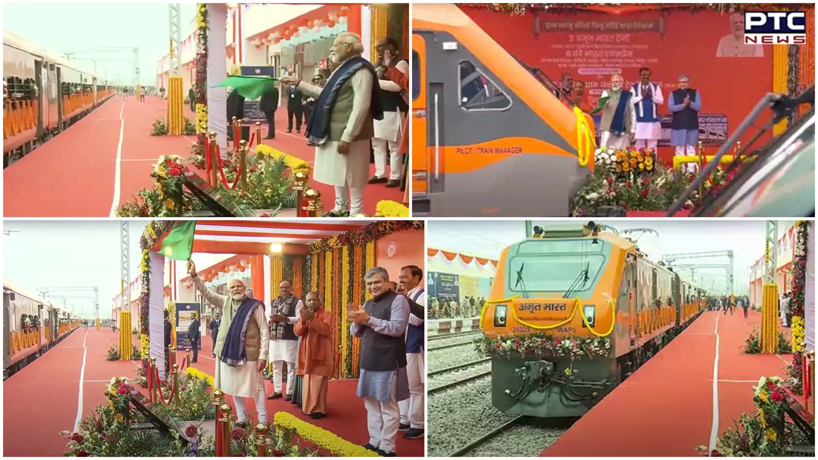 PM Modi in Ayodhya | Modi flags off Amrit Bharat, Vande Bharat trains; inaugurates Ayodhya Airport