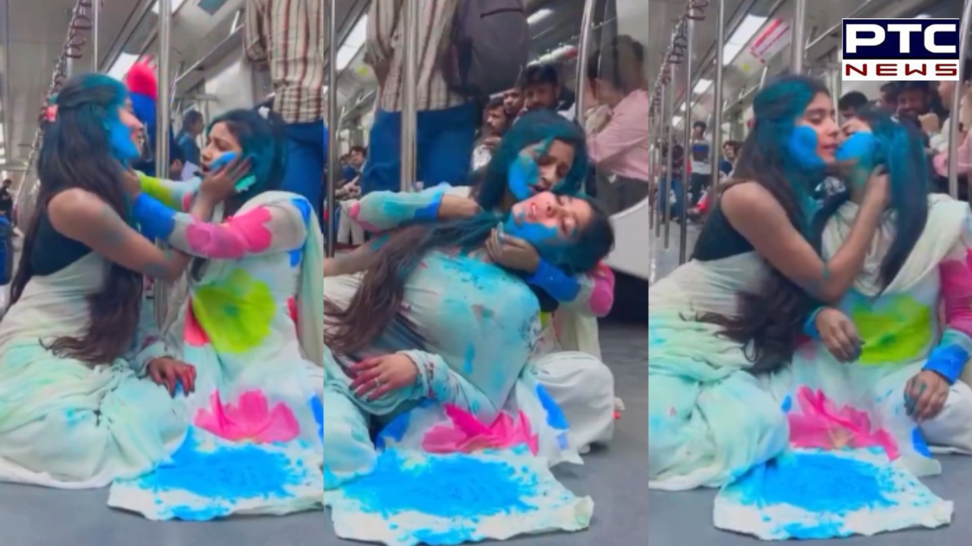 Viral video: Girls play holi in Delhi metro, authorities respond