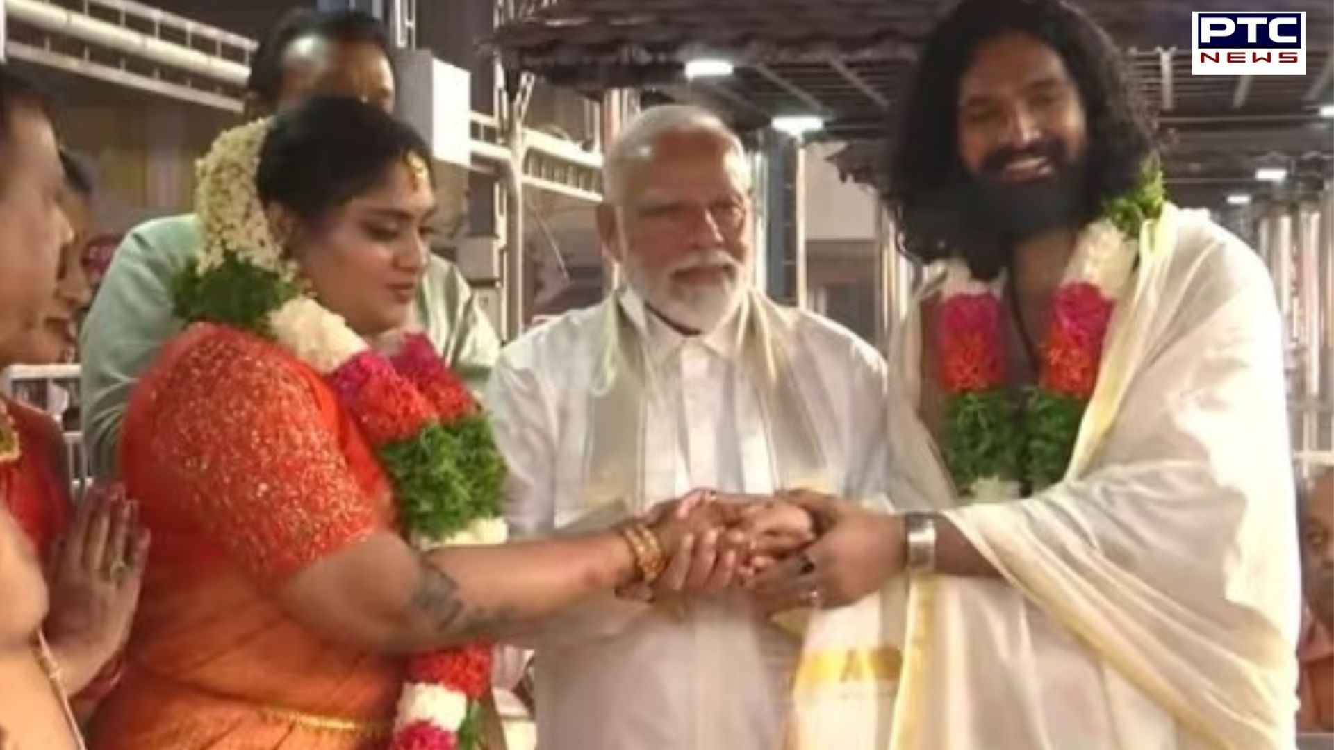 PM Modi in Kerala; attends wedding of Suresh Gopi's daughter