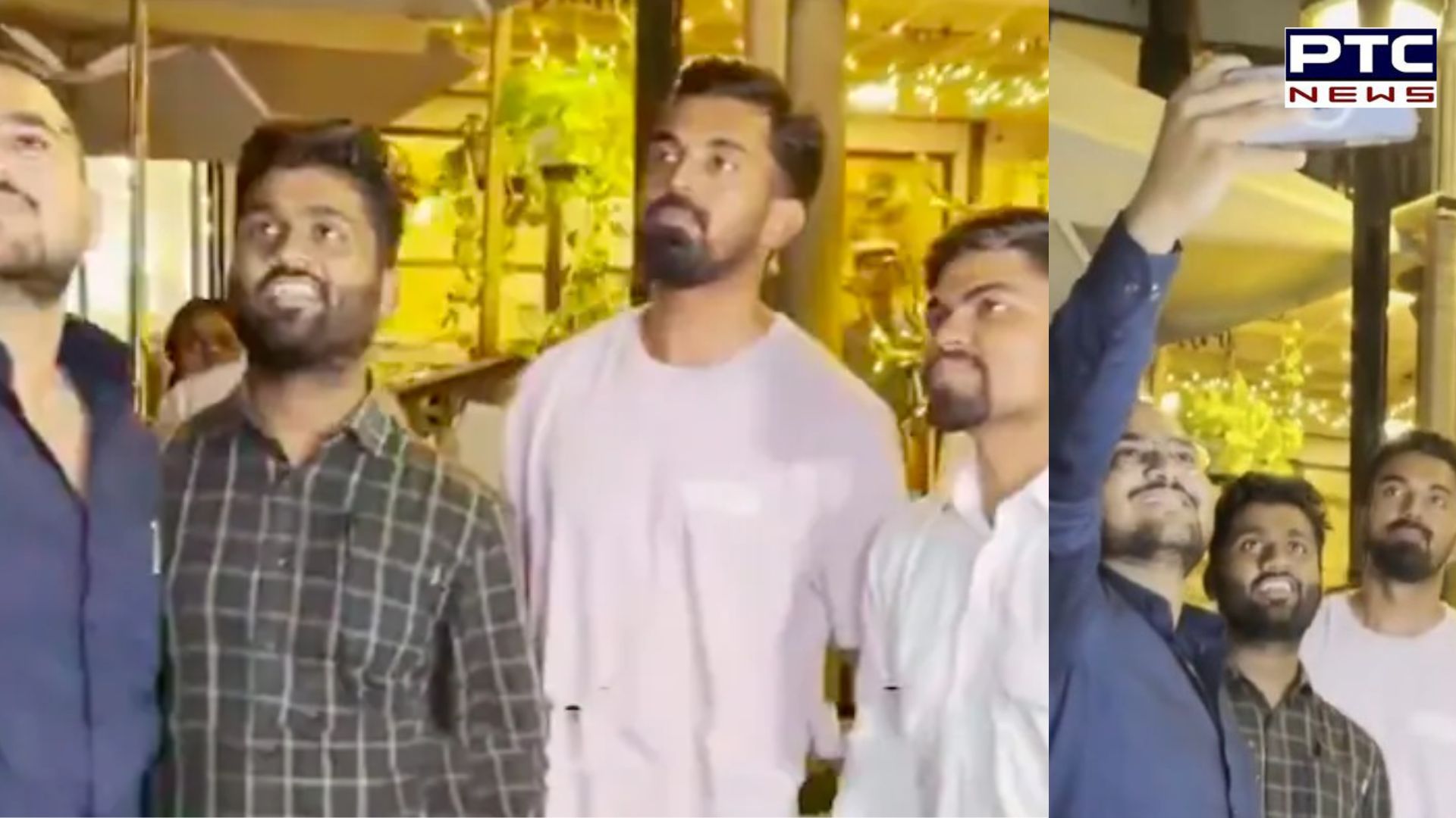 Fan tries to touch KL Rahul's feet, cricketer poses for selfie instead