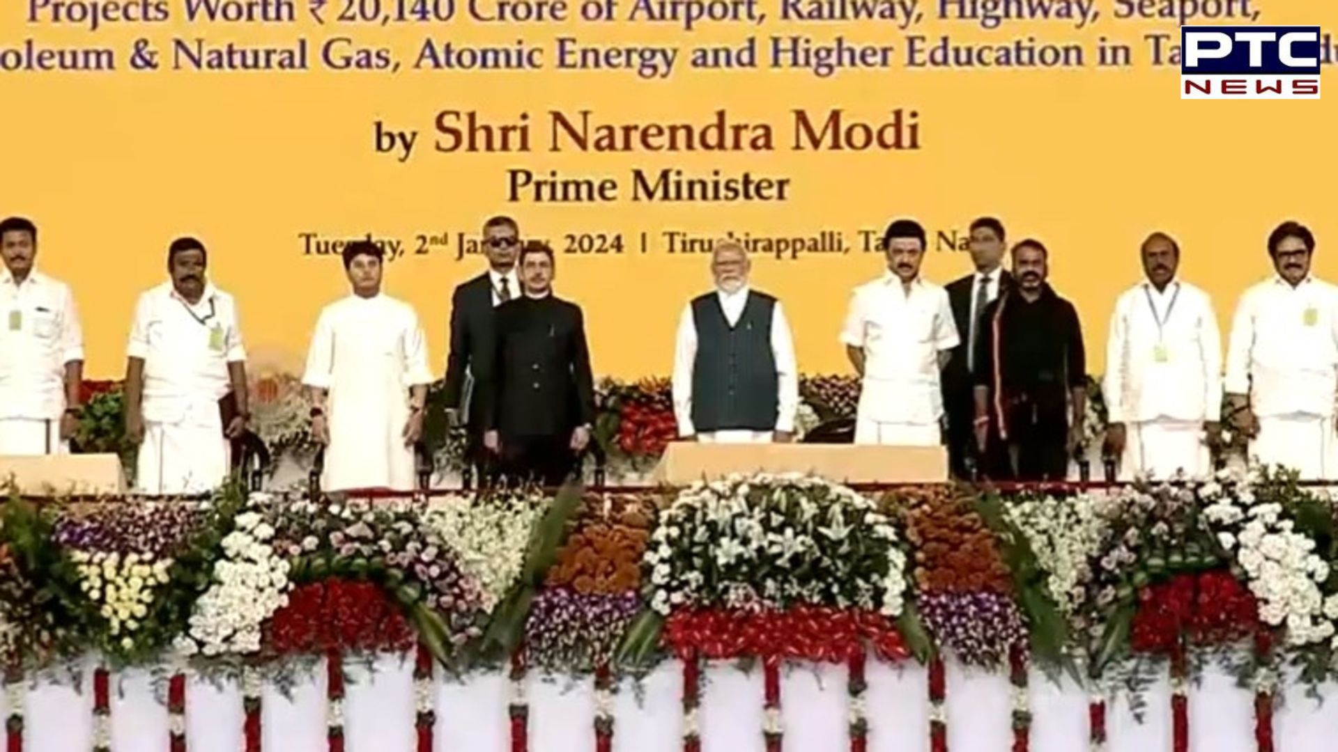 PM Modi lays foundation stones of Rs 20,000 crore projects in TN